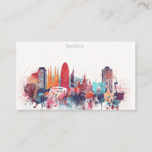 Aquarell-Barcelona-Skyline Visitenkarte