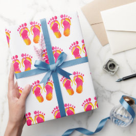 Aquarell Bare Füße und Flip-Flops Geschenkpapier