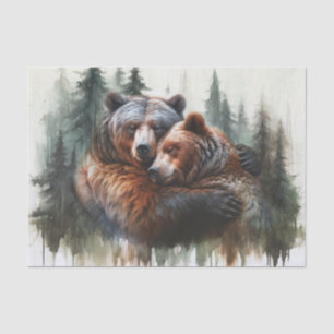 Aquarell-Bären-Rustikal-Wildnis-Hochzeit Seidenpapier