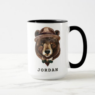 Aquarell-Bärn-Mode   addieren Ihren Namen Tasse