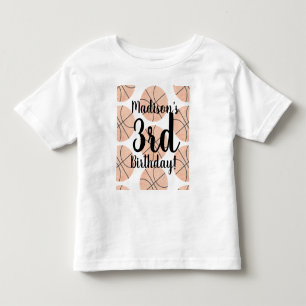 Aquarell-Basketball-Geburtstagsshirt für Kleinkind T-shirt