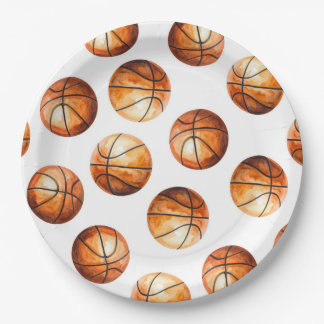 Aquarell-Basketball-Papierteller Pappteller