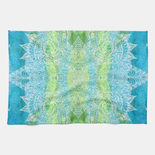 Aquarell-Batik-Paisley-Tee-Tuch Handtuch (Horizontal)