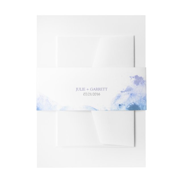 Aquarell-Bauch versieht Hochzeits-Einladungen mit Einladungsbanderole (Vorderseite Beispiel)