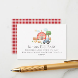 Aquarell-Bauernhoftiere Baby Shower Bücher für Bab Begleitkarte