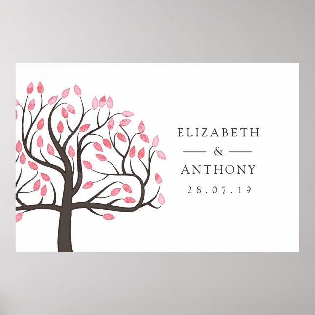 Aquarell-Baum-Hochzeit Poster (Vorne)