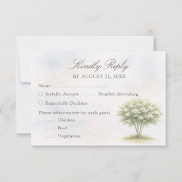 Aquarell-Baum-Hochzeits-RSVP-Karte RSVP Karte