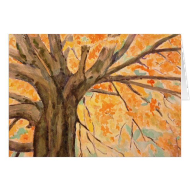 Aquarell-Baum im Herbst-Ruhm, leeres Innere (Vorderseite (Horizontal))