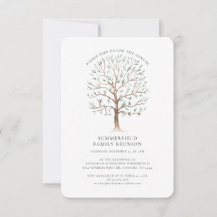 Aquarell-Baum-Jährliche-Familientreffen Einladung