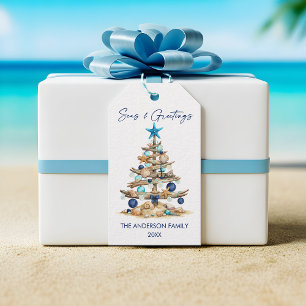 Aquarell-Baum-Meeres- und Grüße-Strand-Feiertag Geschenkanhänger
