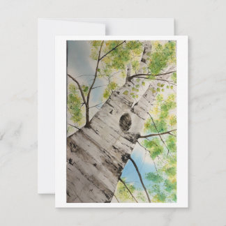 Aquarell Baum  Mitteilungskarte