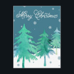 Aquarell-Baum-Weihnachtspostkarte Feiertagspostkarte<br><div class="desc">Aquarell-Baum-Weihnachtspostkarte</div>