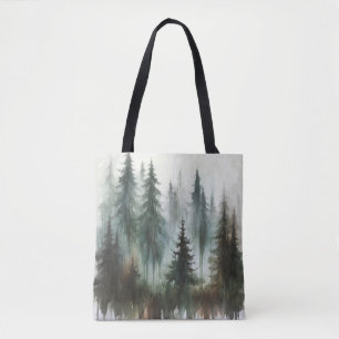 Aquarell Bäume Rustikale Wildnis