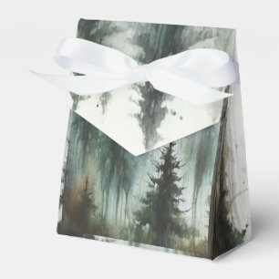 Aquarell Bäume Rustikale Wildnis Hochzeit Geschenkschachtel