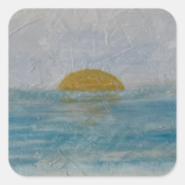 Aquarell Beach Sonntag Ozeansticker Quadratischer Aufkleber