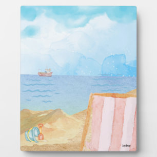 Aquarell Beach Tabletop Plaque mit Easel Fotoplatte