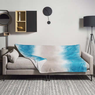 Aquarell Beach Waves Blue Waters Fleecedecke