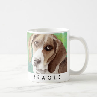 Aquarell-Beagle-Porträt Tasse