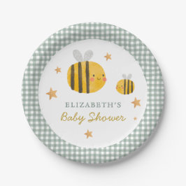 Aquarell Bee Honey Sweet Baby Dusche Pappteller