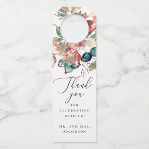 Aquarell-Beeren Hochzeit Elegantes Dankeschön Flaschenanhänger