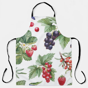 Aquarell-Beeren-Illustration Nahtloses Muster Schürze