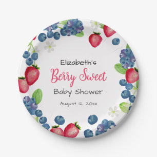 Aquarell-Beeren-süße-Baby-Party Pappteller