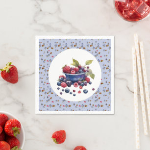 Aquarell-Beeren-Süße-Blaubeeren-Baby-Party Serviette