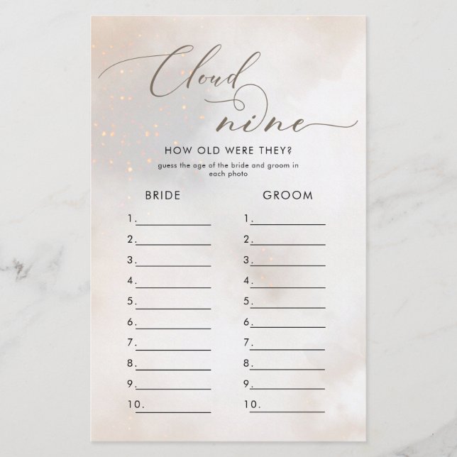 Aquarell bei Cloud 9 Brautparty Games (Vorderseite)