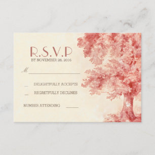Aquarell bemalte Baum-Hochzeits-RSVP-Karten RSVP Karte