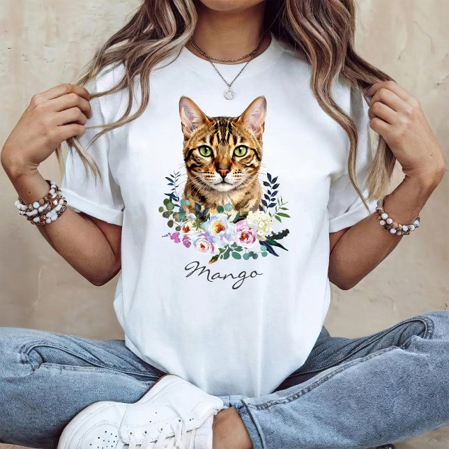 Aquarell Bengal-Katze T-Shirt (Von Creator hochgeladen)