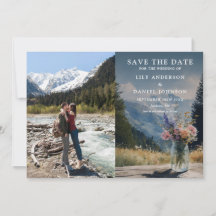 Aquarell-Berg-Blumen-Mason-Glas-Hochzeitsfoto