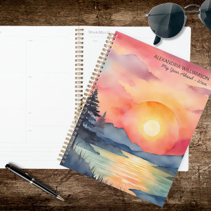 Aquarell-Berg-Sonnenuntergang  Planer