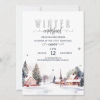 Aquarell-Berg-Winter-Onederland 1. Geburtstag