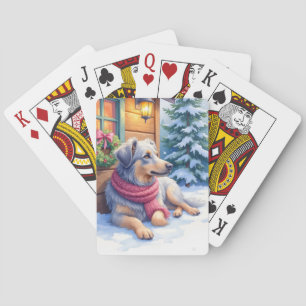 Aquarell Bergamasco Hirtenhütte Weihnachten Spielkarten