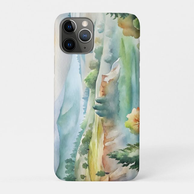 Aquarell-Berglandschaft Case-Mate iPhone Hülle (Rückseite)