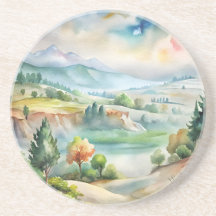 Aquarell-Berglandschaft