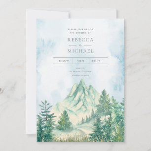 Aquarell-Berglandschaft-Hochzeits-Einladung Einladung