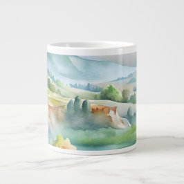 Aquarell-Berglandschaft Jumbo-Tasse
