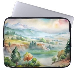 Aquarell-Berglandschaft Laptopschutzhülle