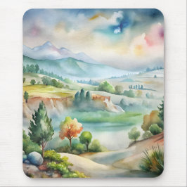 Aquarell-Berglandschaft Mousepad