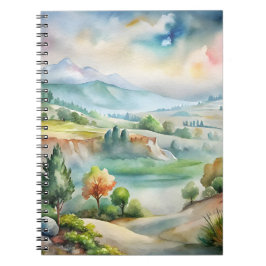 Aquarell-Berglandschaft Notizblock
