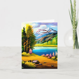 Aquarell Bergsee individuell anpassbar Karte
