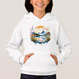 Aquarell-Bergszene Hoodie