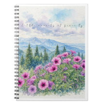 Aquarell-Bergwildblumen und Gelassenheit