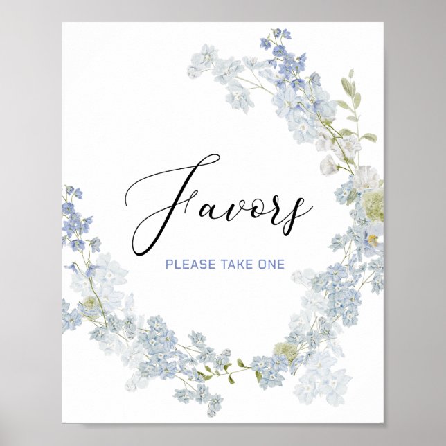 Aquarell bevorzugt Blaublüten Delphinium blüht Bab Poster (Vorne)