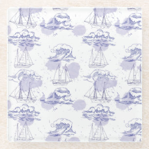 Aquarell bewegt wellenartig u. versendet Muster Glasuntersetzer