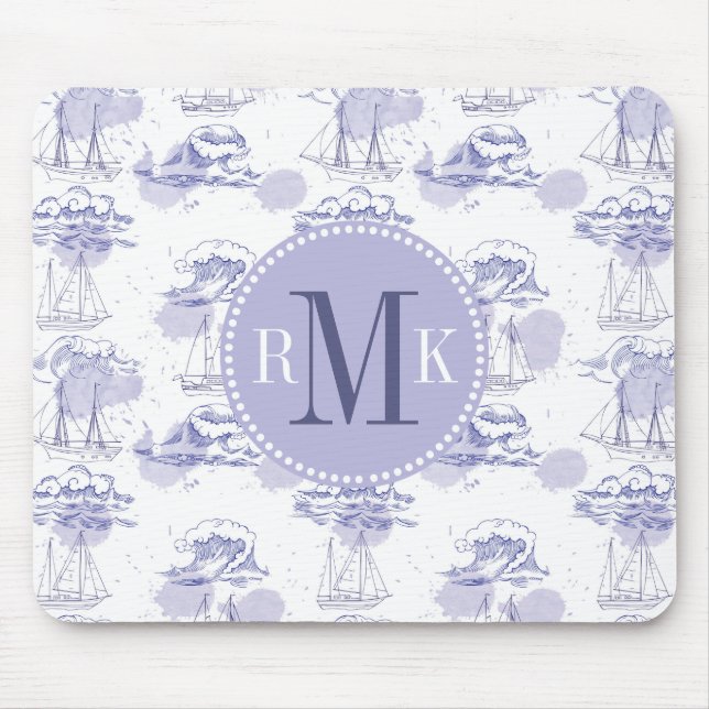 Aquarell bewegt wellenartig u. versendet Muster Mousepad (Vorne)