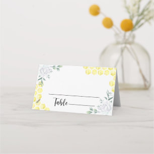 Aquarell-Biene florale Hochzeitsplatzkarten Platzkarte