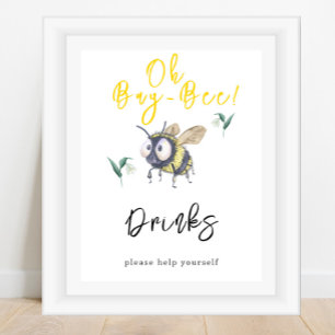 Aquarell-Biene - Getränke Poster