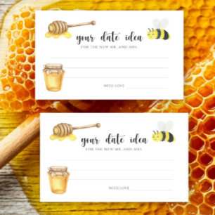 Aquarell-Biene Thema Date-Night-Ideen \ Date-Jar Begleitkarte